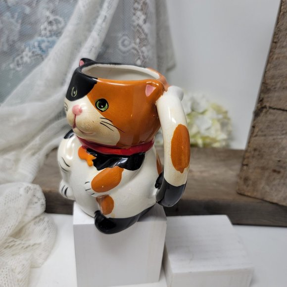 Calaco Cat W/ Hidden Mouse Coffee Tea Mug Pier 1 Imports Ceramic - Picture 3 of 8